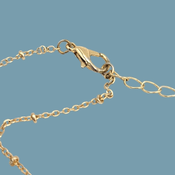 Half Moon Circle Fan Tassel Fringe Opera Lengt Gold tone Textured Chain Necklace - Picture 7 of 9